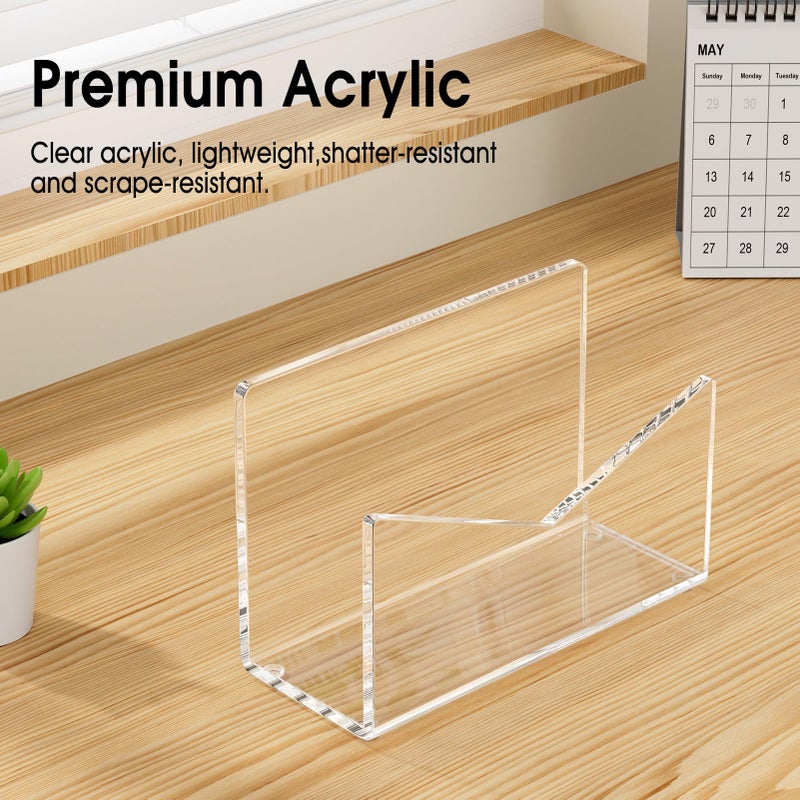 KTRIO Acrylic Mail Holder, Clear Mail Organizer Countertop, Letter Envelope Holder for Desk, Mail Sorter Letter Stand for Home Office School - Image 2